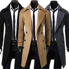 Load image into Gallery viewer, Fashion Brand Autumn Jacket Long Trench Coat Men Top Quality Slim Black Male Overcoat Mens Khaki Coat Trenchcoat Windbreaker