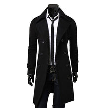 Load image into Gallery viewer, Fashion Brand Autumn Jacket Long Trench Coat Men Top Quality Slim Black Male Overcoat Mens Khaki Coat Trenchcoat Windbreaker