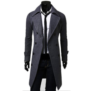 Fashion Brand Autumn Jacket Long Trench Coat Men Top Quality Slim Black Male Overcoat Mens Khaki Coat Trenchcoat Windbreaker