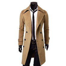 Load image into Gallery viewer, Fashion Brand Autumn Jacket Long Trench Coat Men Top Quality Slim Black Male Overcoat Mens Khaki Coat Trenchcoat Windbreaker