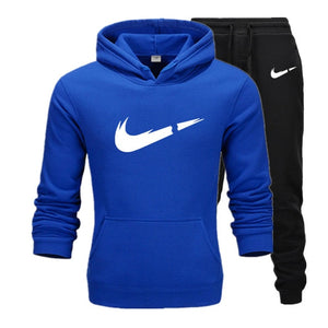 Free Shipping New 2019 Brand Tracksuit Fashion Hoodies Men Sportswear Two Piece Sets Fleece Thick hoody+Pants Sporting Suit Male