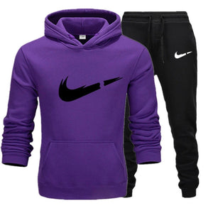 Free Shipping New 2019 Brand Tracksuit Fashion Hoodies Men Sportswear Two Piece Sets Fleece Thick hoody+Pants Sporting Suit Male