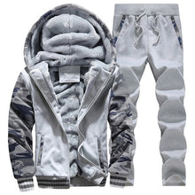 Load image into Gallery viewer, New Winter Tracksuits Men Set Thick Fleece Hoodies+Pants Suit Zipper Hooded Sweatshirt Sportswear Set Male Hoodie Sporting Suits